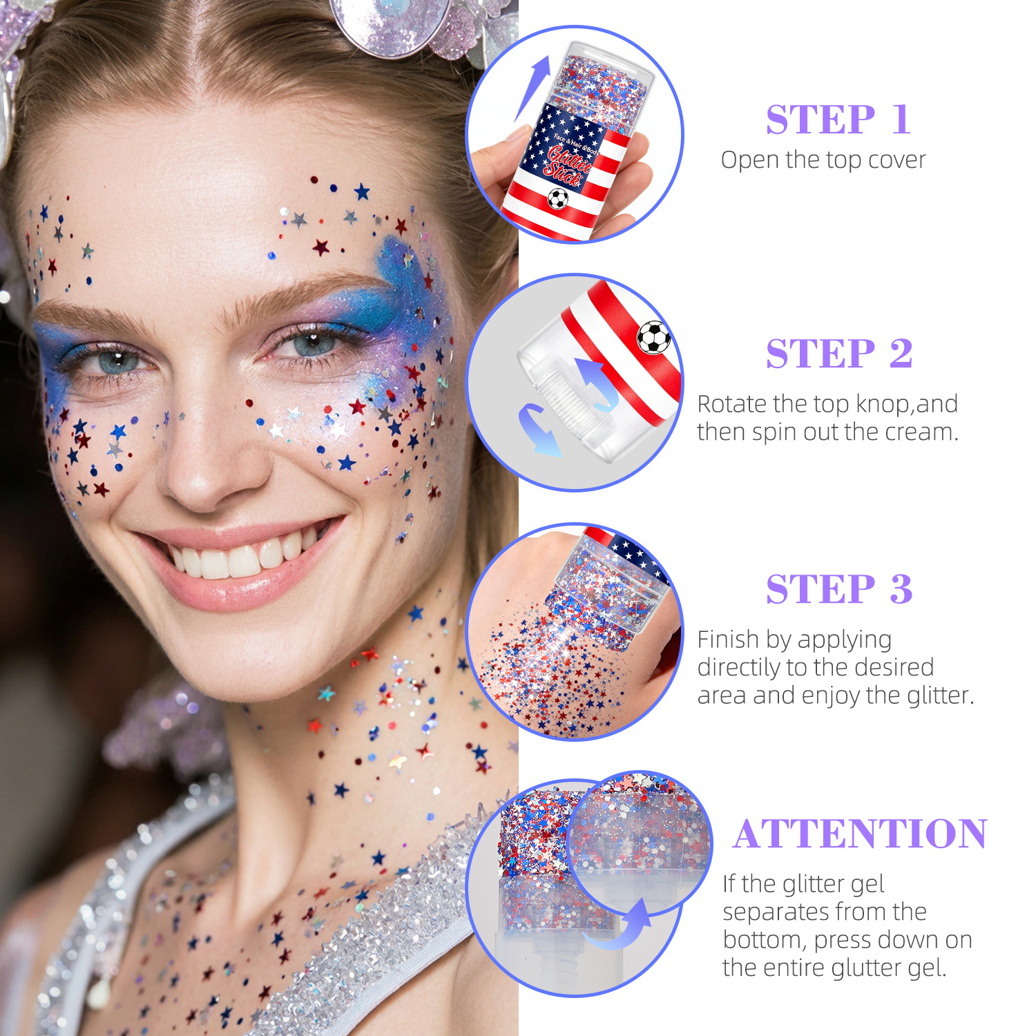 Sparkling Sequins Glitter Gel  - Hair Wax Stick avaliação e preço