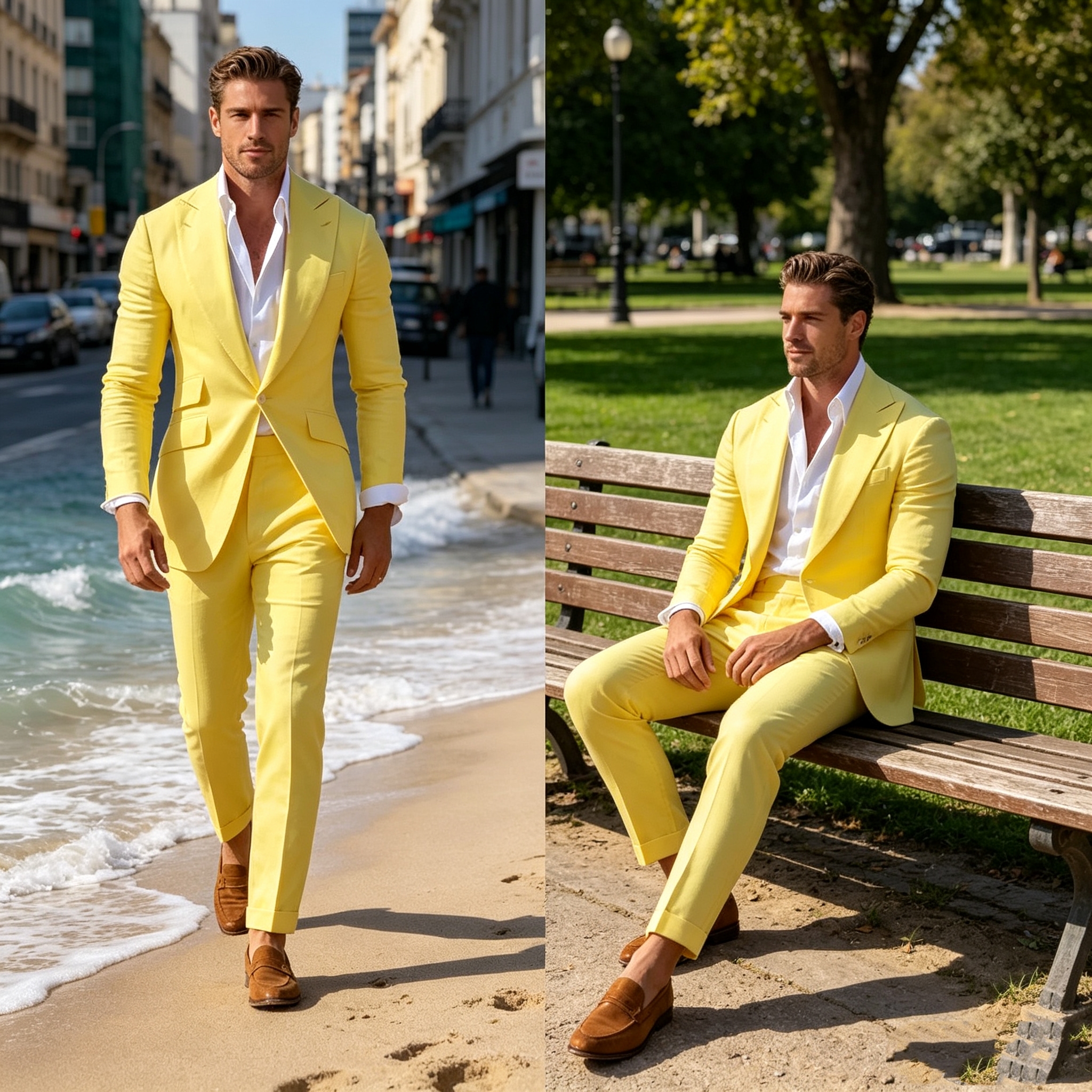 Slim Fit Yellow Men's 2-Piece  - Men'S Grooming Kits avaliação e preço