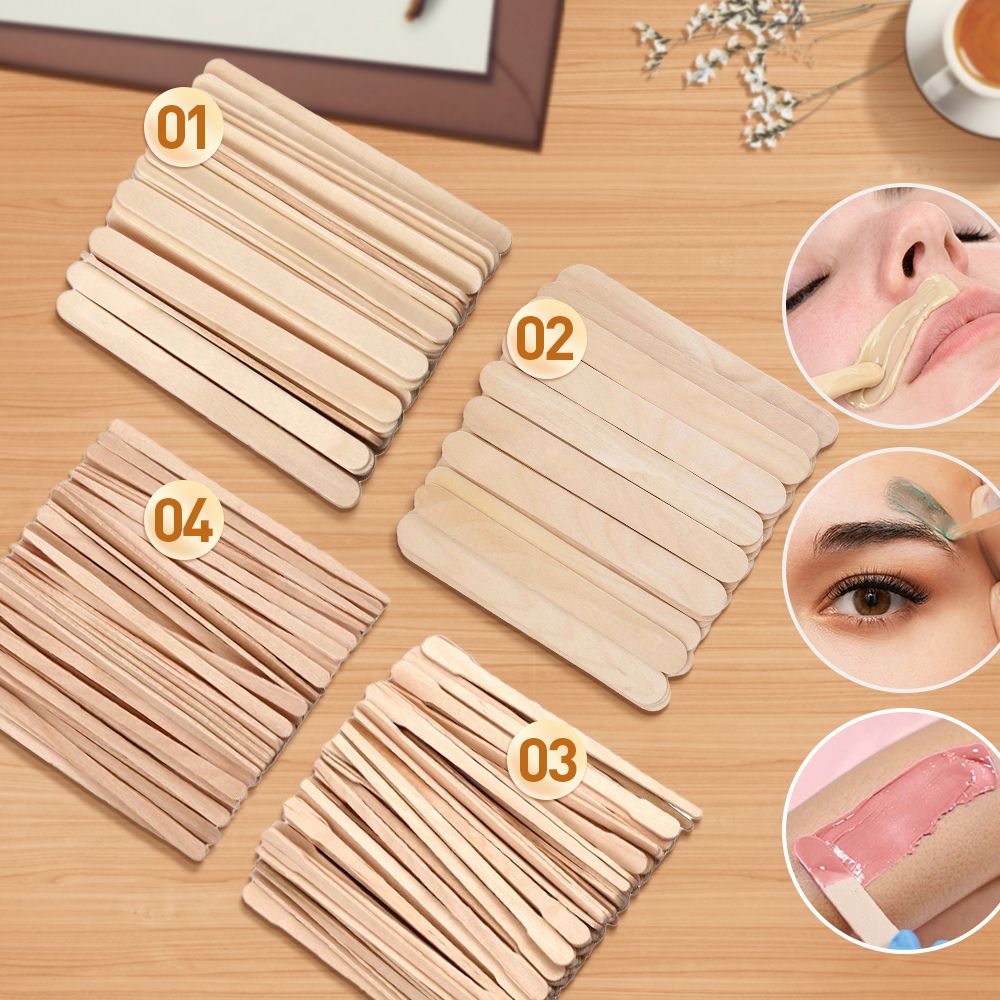 500/200/100Pcs Wooden Hair Rem - Hair Wax Stick avaliação e preço
