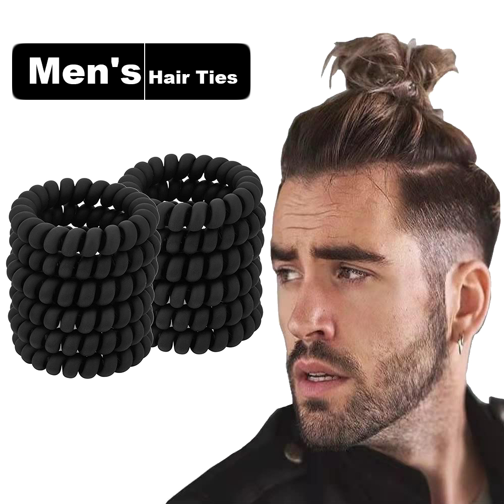 Black Spiral Hair Ties Matte E - Men'S Grooming Tape avaliação e preço