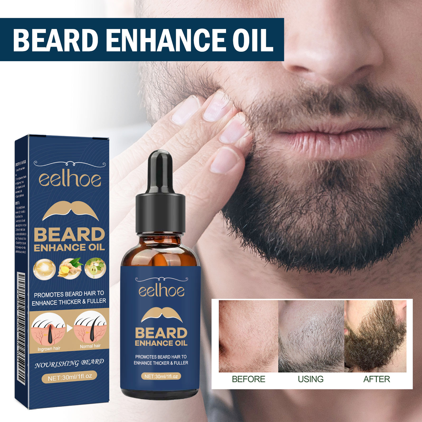 30ml Eelhoe Organic Beard Oil  - Men'S Grooming Oil avaliação e preço