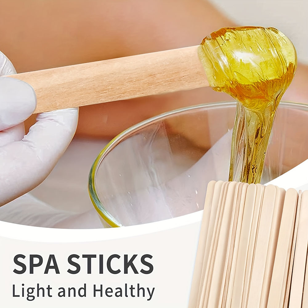 300/500pcs Wooden Wax Sticks M - Hair Wax Stick avaliação e preço