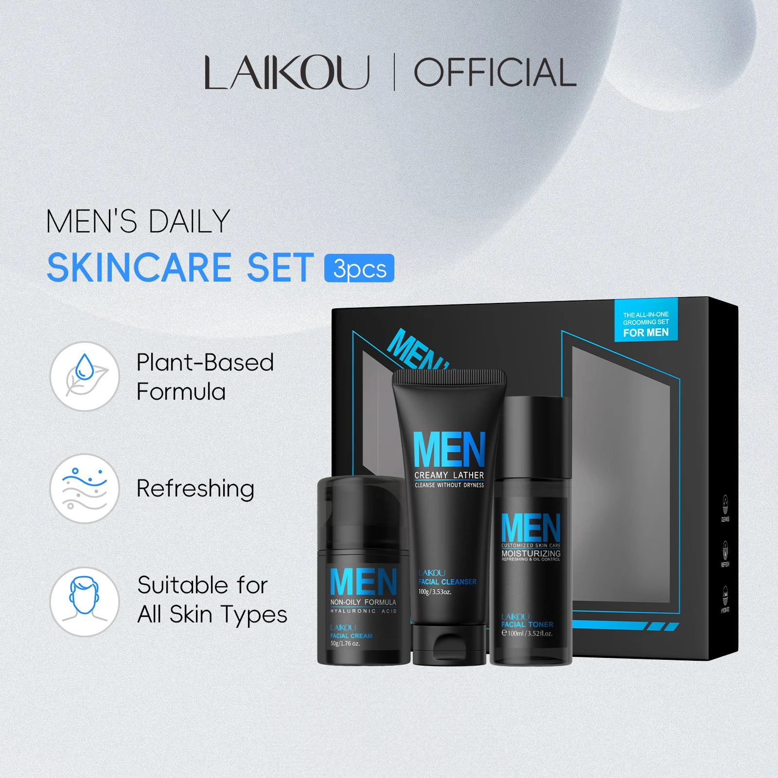 Mens 3 In 1 Grooming Set Clean - Men'S Grooming Oil avaliação e preço