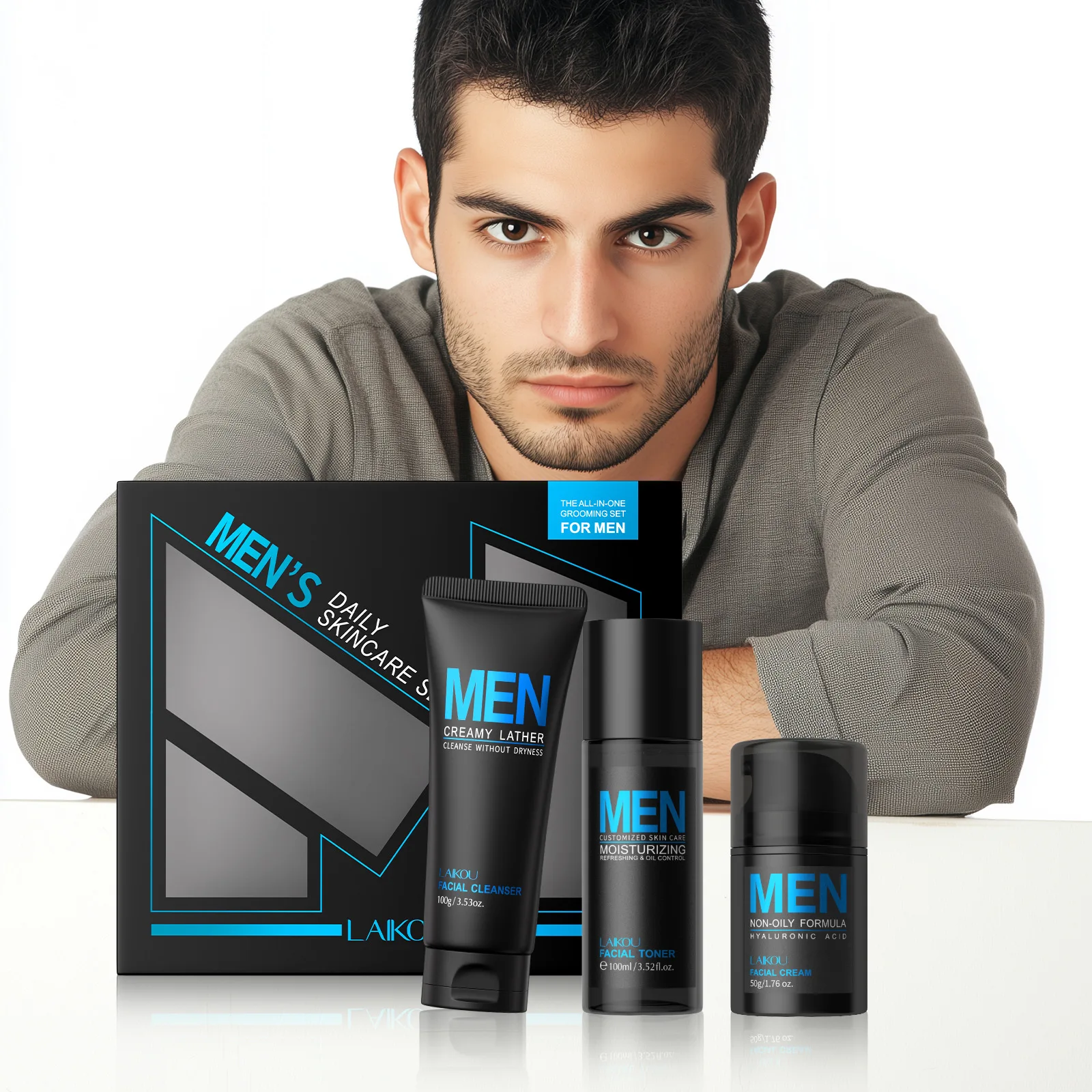 Mens 3 In 1 Grooming Set Clean - Men'S Grooming Oil avaliação e preço