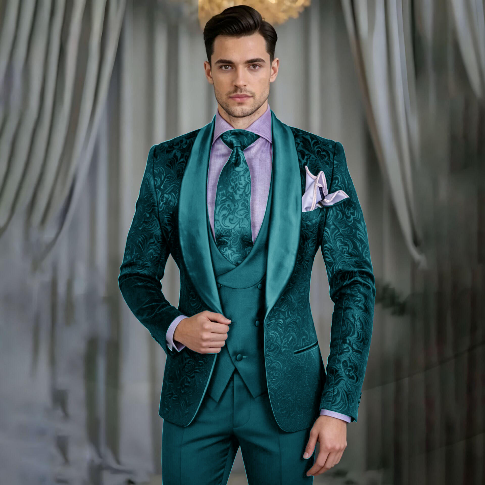 2026 Men Suit Sets Formal Banq - Men'S Grooming Oil avaliação e preço