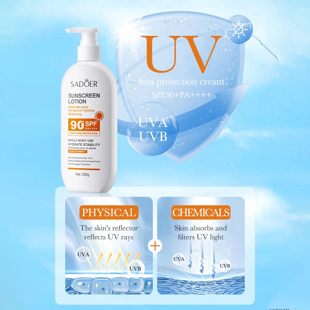 220g Sunscreen Cream SPF 90+ U - Face Moisturizer Spf avaliação e preço