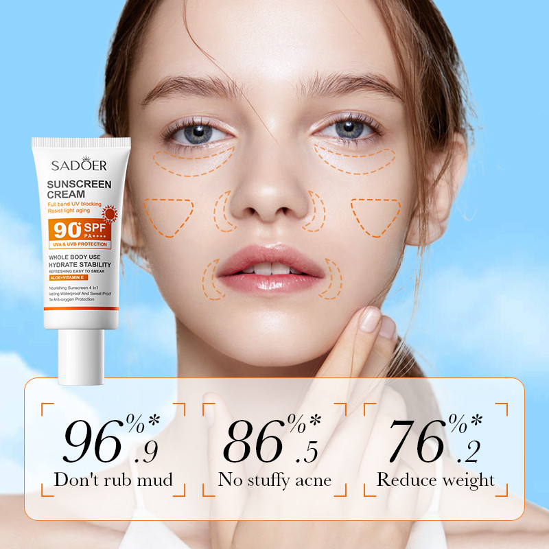 Sadoer Sunscreen Cream With Hi - Face Moisturizer Spf avaliação e preço