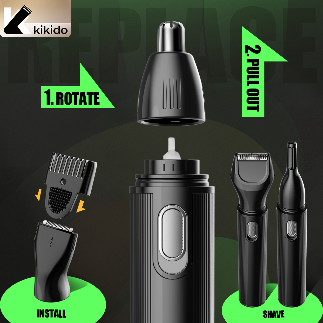KIKIDO 4 in 1 Nose Hair Trimme - Men'S Grooming Kits avaliação e preço