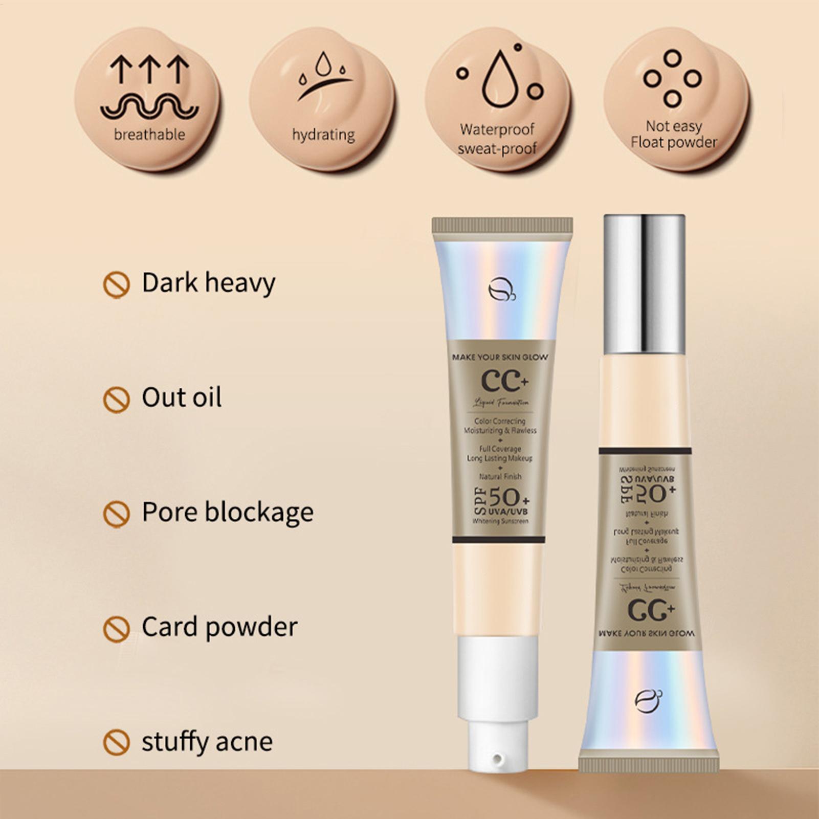 CC Cream Foundation SPF 50 Sun - Face Moisturizer Spf avaliação e preço